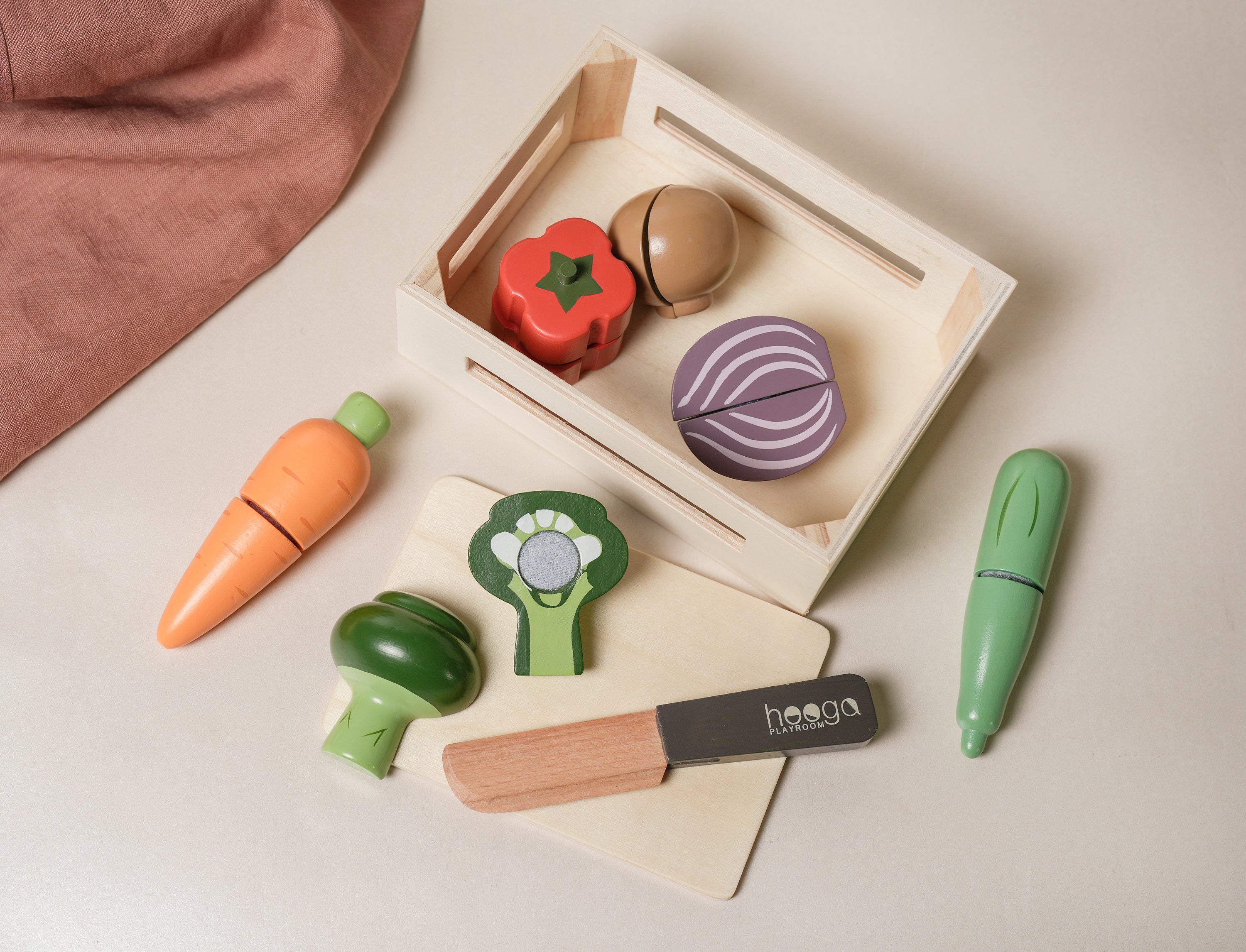 Wooden Play Food Toys Set - Cutting Vegetables