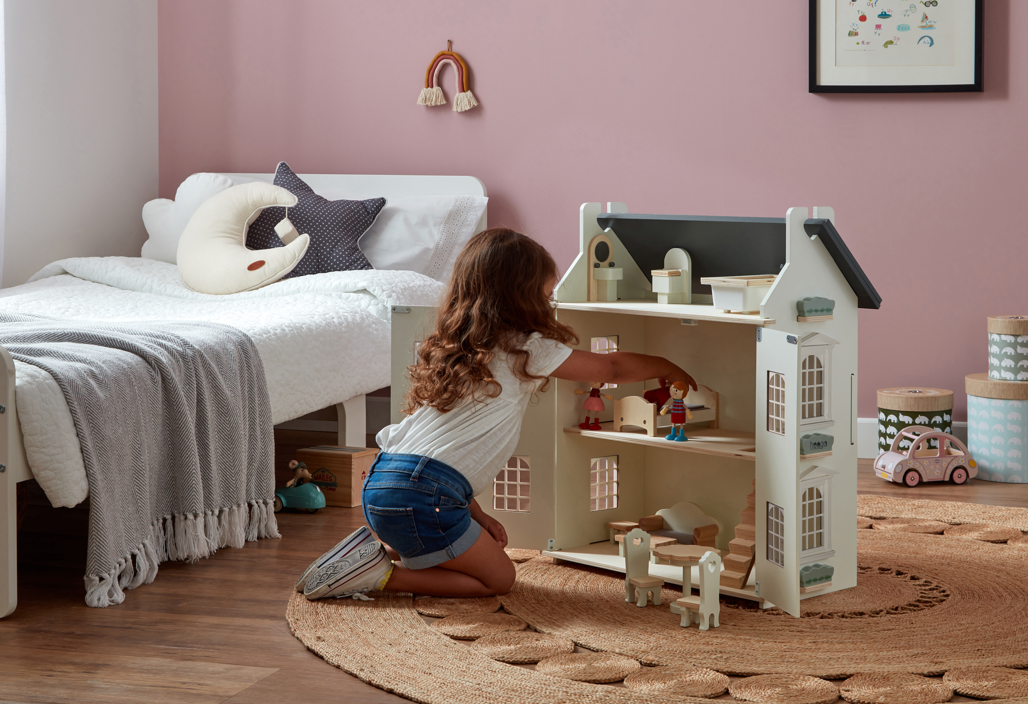 Noble Wooden Dolls House with Furniture Set (11 – Hooga Playroom
