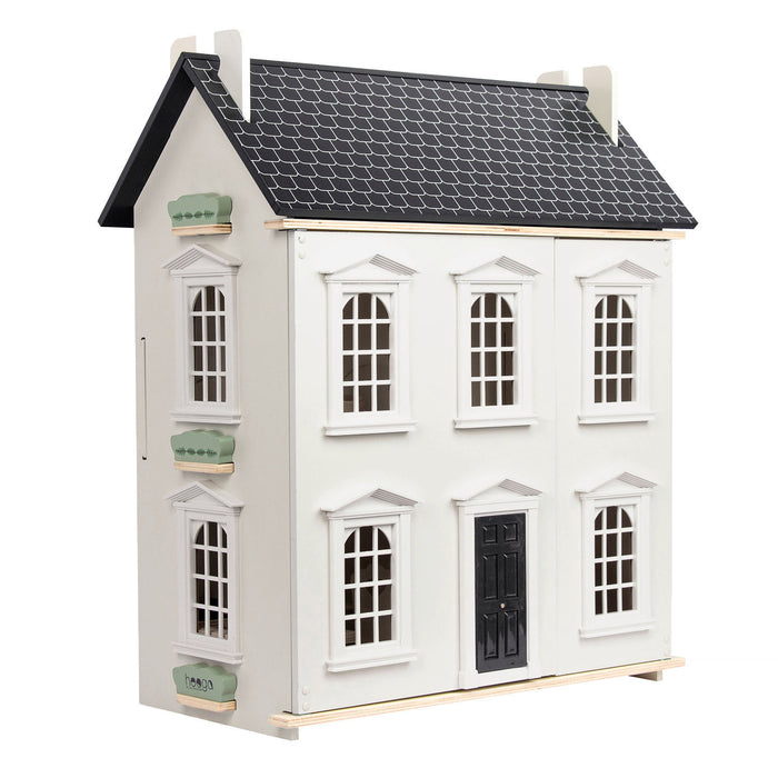 Wooden Dolls House with Furniture (11 Pcs.)