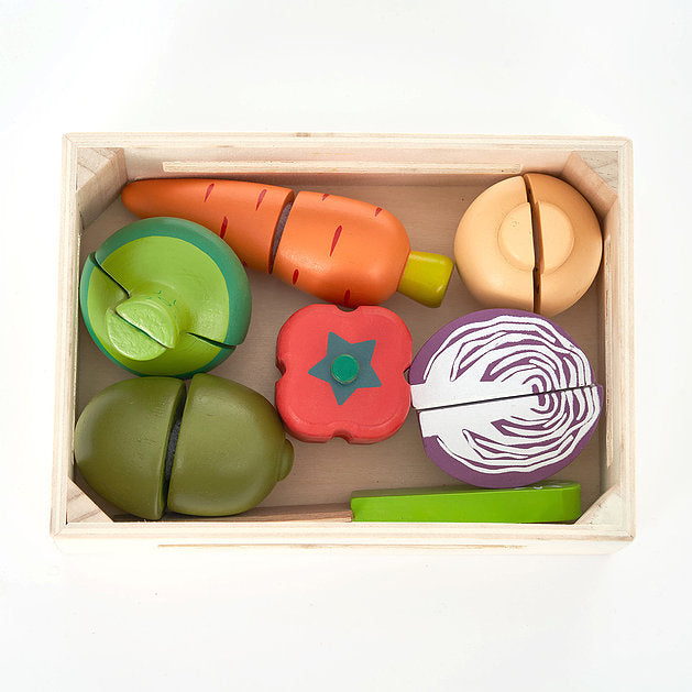 Wooden Play Food Chopping Set - Vegetables