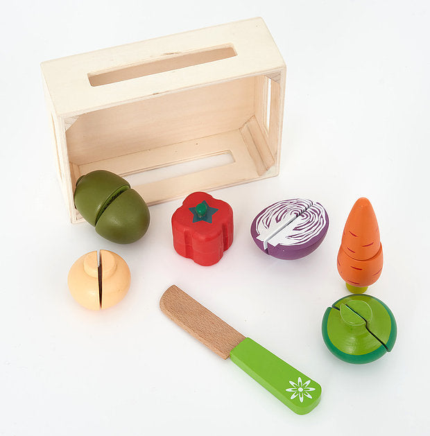 Wooden Play Food Chopping Set - Vegetables